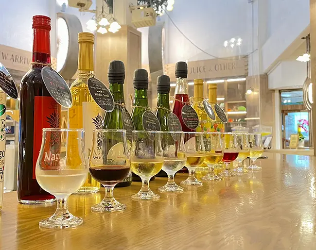 세련된 분위기의 파인애플 와이너리 내부 시음 공간