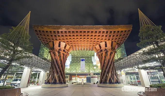 오사카에서 가나자와로 이동하는 기차 여행 이미지