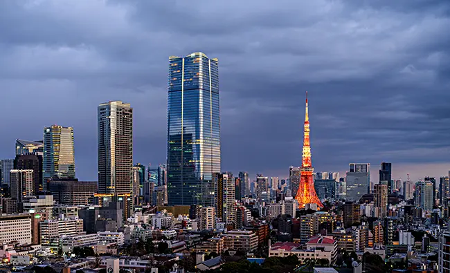 아자부다이 힐즈 전경. 2023년 오픈한 도쿄의 새로운 랜드마크입니다.