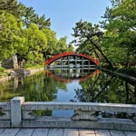 스미요시 대사 소리하시 다리와 물 반영