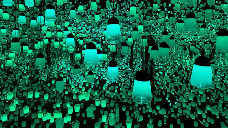 팀랩 바이오보텍스 교토 모바일 QR 코드로 간편하게 입장하는 모습