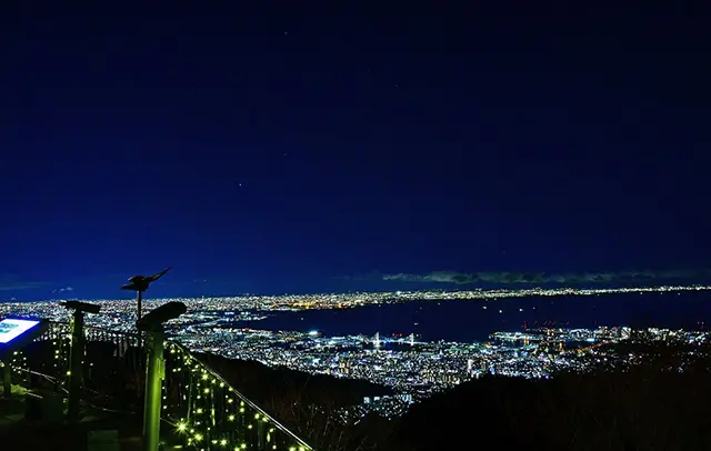 오사카 출발 고베 롯코산 야경 버스 투어 코스 추천 및 고베 규 맛집 5 롯코산 전망대에서 바라본 고베와 오사카만의 환상적인 매직아워 야경