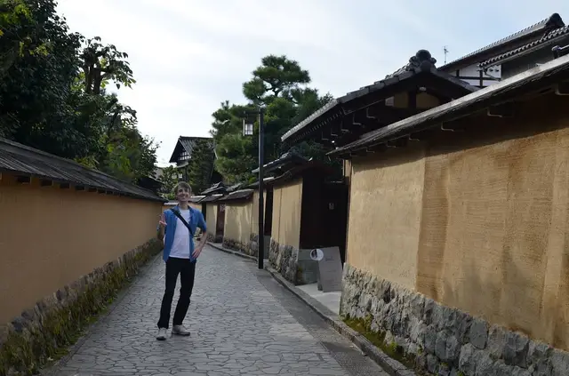 나가마치 사무라이 마을의 관문인 코린보 버스 정류장 주변 풍경