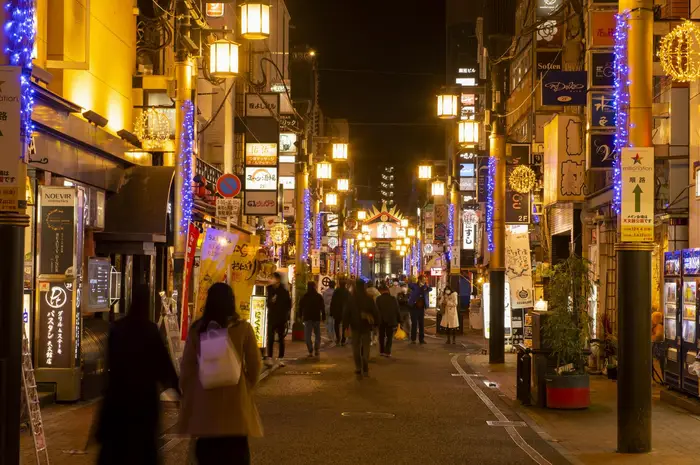 가고시마 텐몬칸 야간 거리 풍경