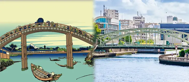 일본 정통 신사의 붉은 도리이와 목조 건축 미학이 돋보이는 풍경